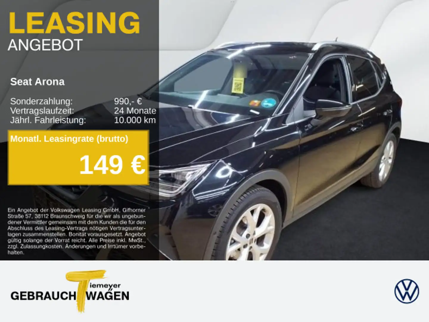 SEAT Arona 1.0 TSI DSG FR SIDE-ASSIST PARKLENK KAMERA Schwarz - 1
