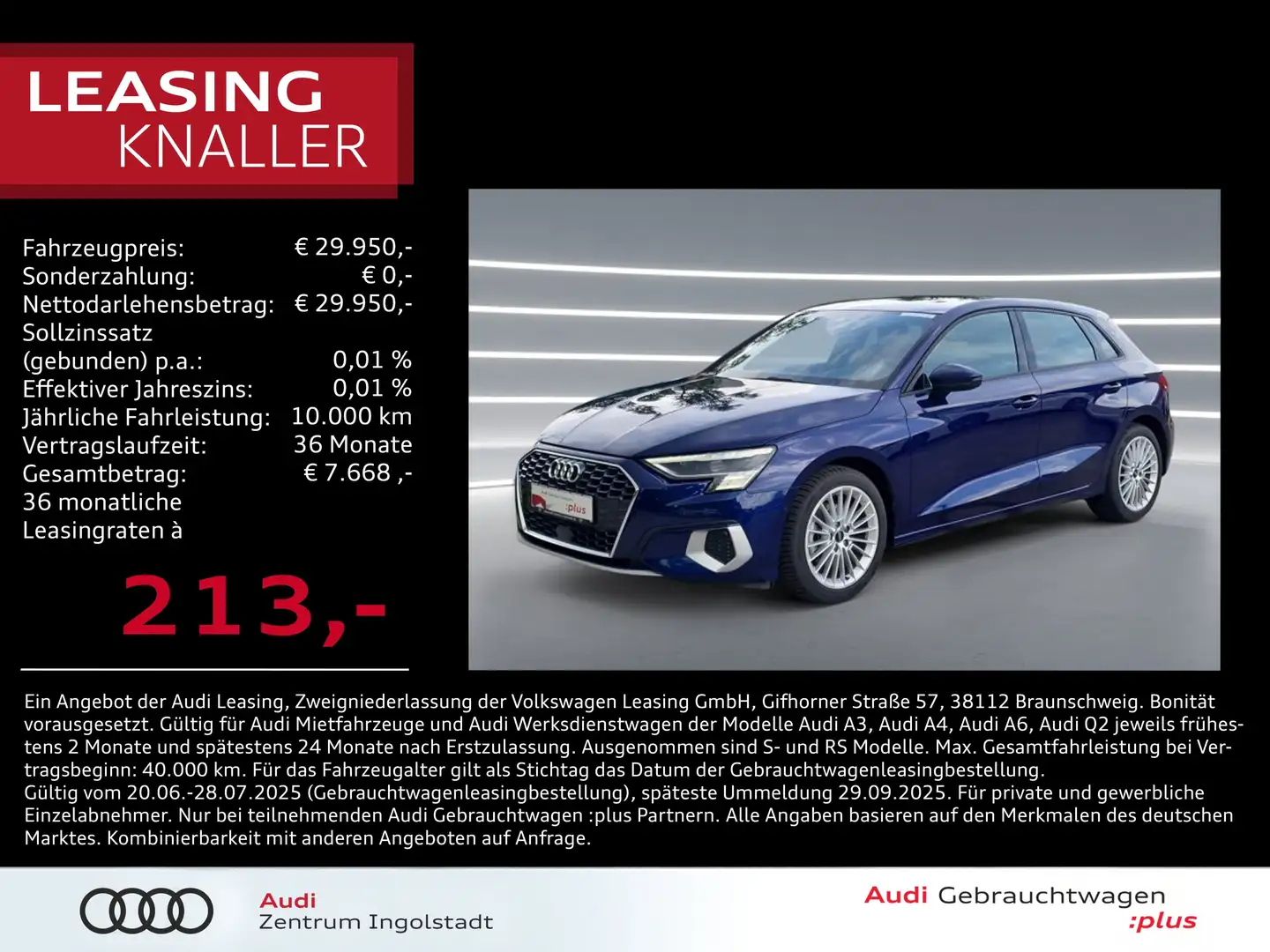 Audi A3 Sportback 35 TFSI MATRIX virtual NAVI Advanced Blu/Azzurro - 1