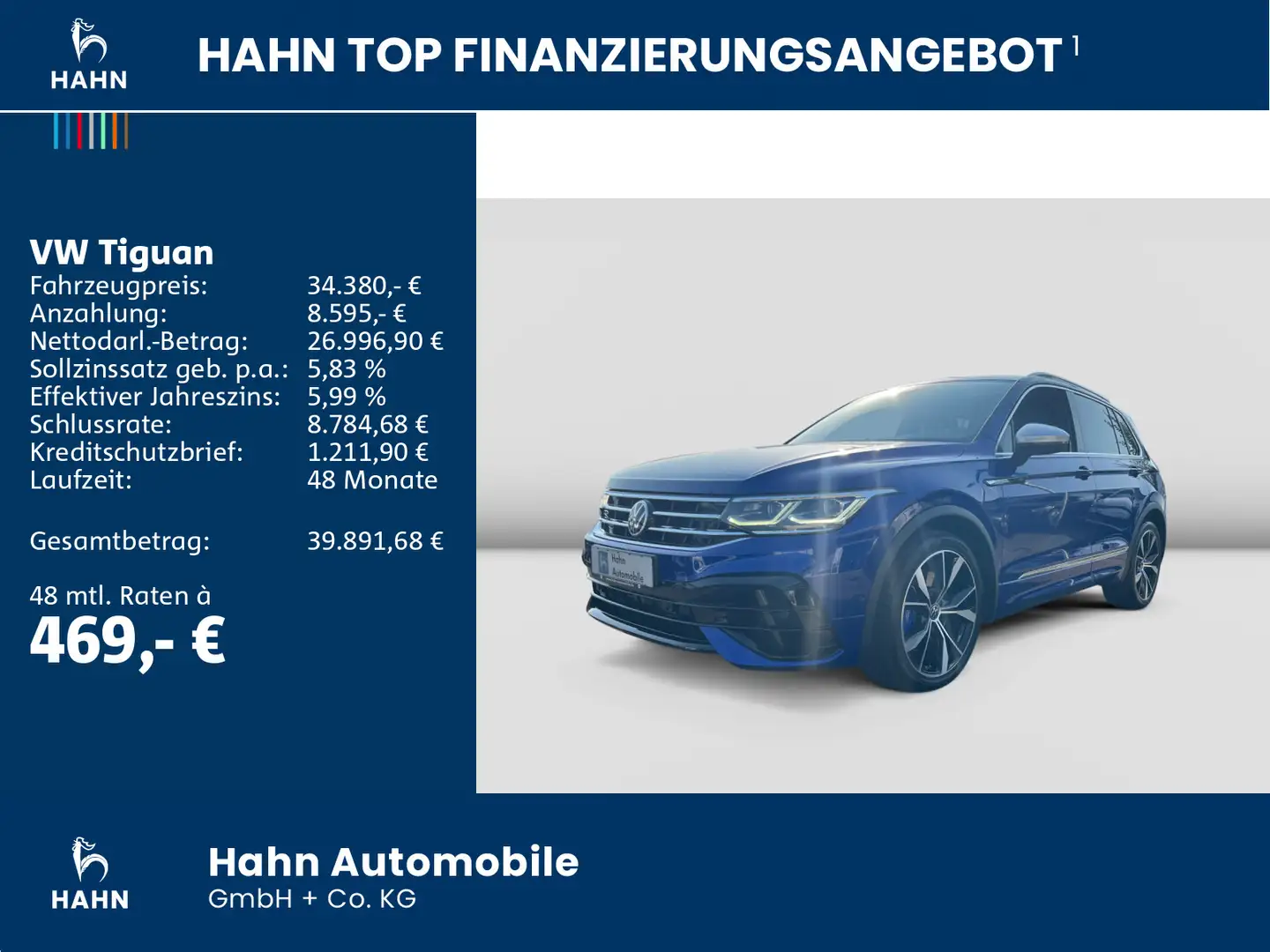 Volkswagen Tiguan R 2.0TSI 4M DSG AHK ACC Pano Navi Cam Bleu - 2