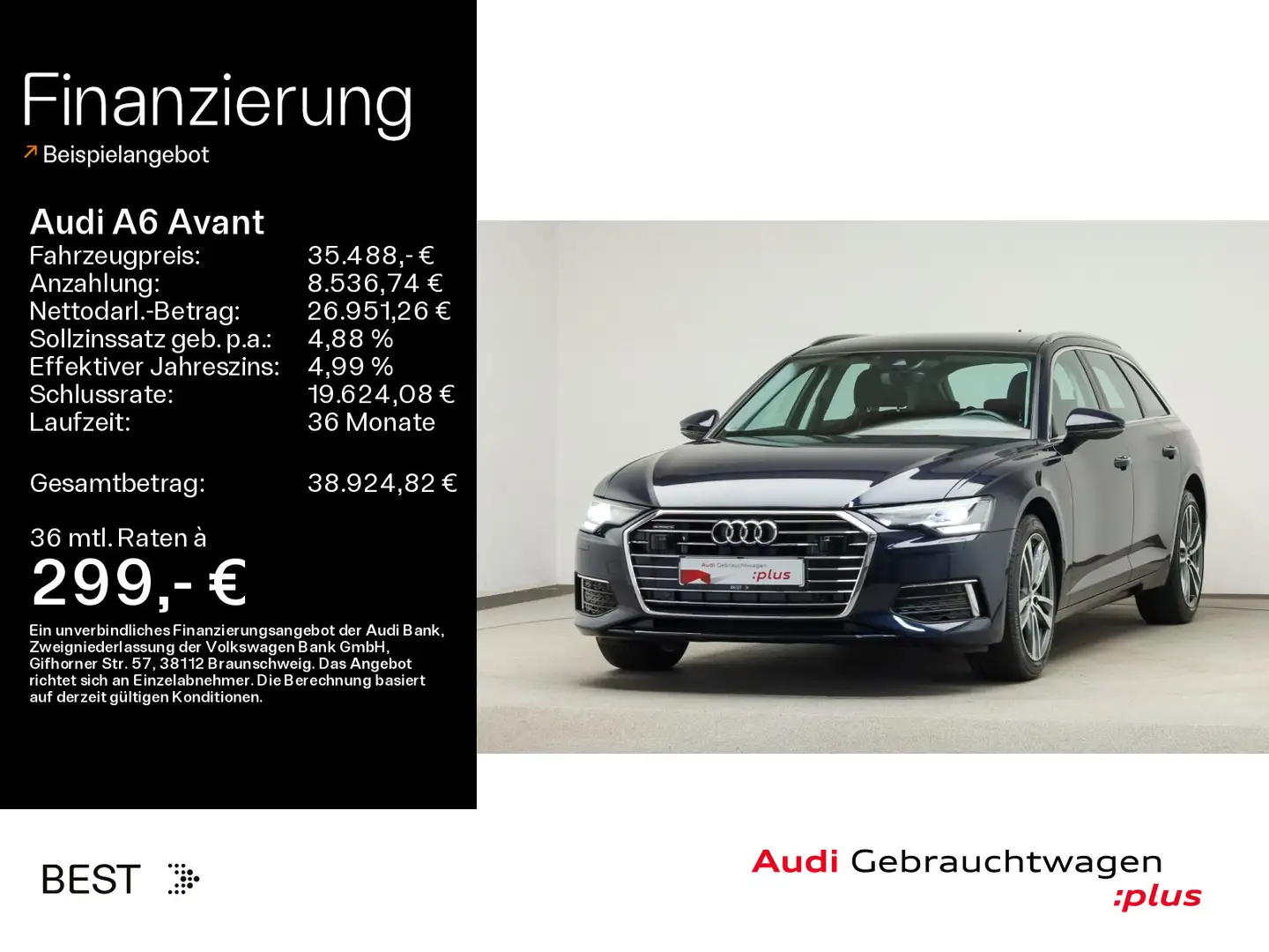Audi A6 design selection 40 TDI qu. Pano*Tour Blau - 1