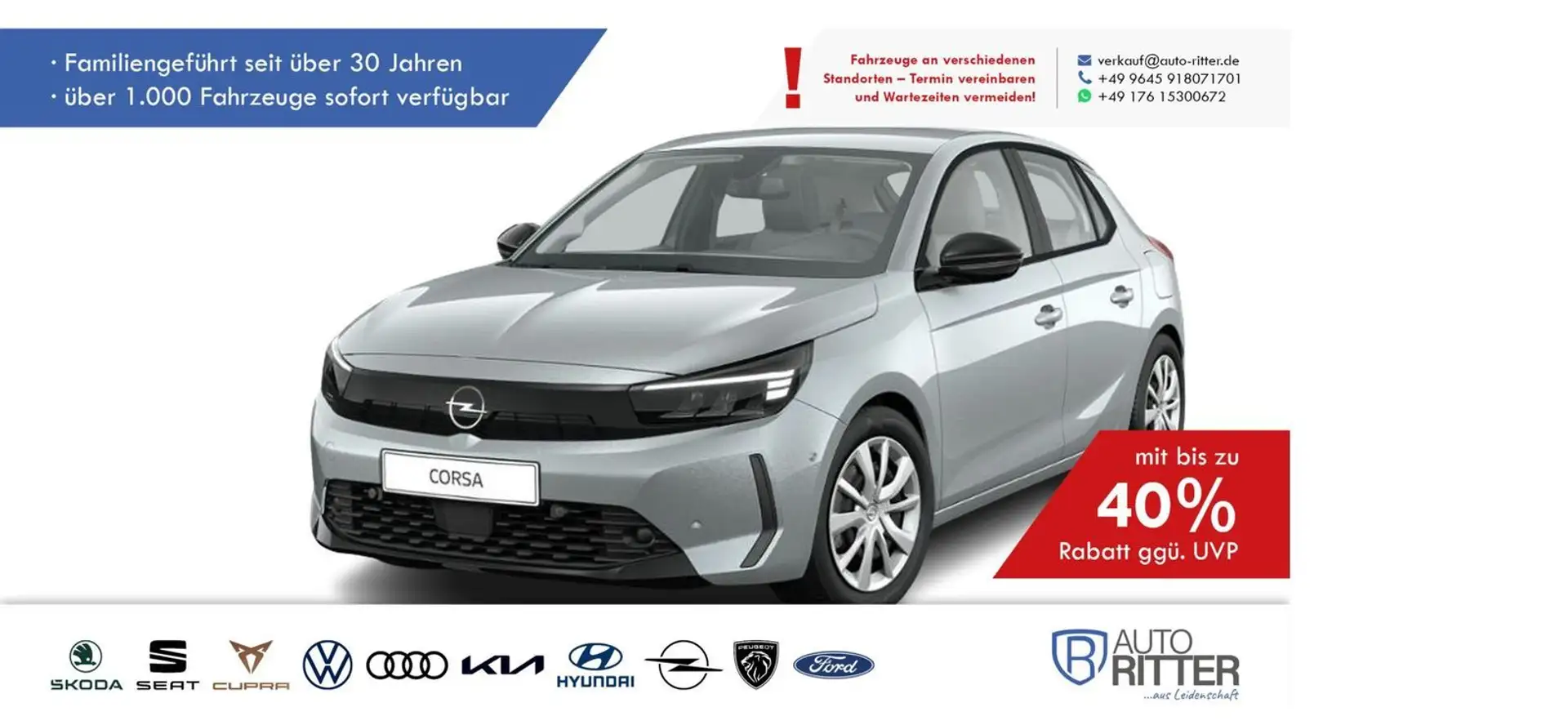 Opel Corsa Edition LED|Carplay|Klima|PDC|SHZ|DAB Silber - 1