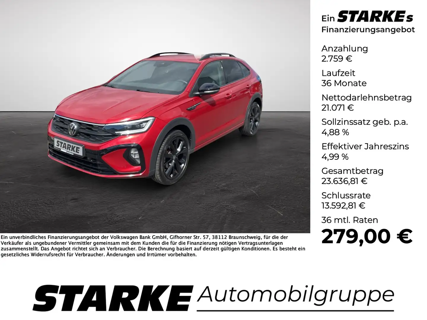 Volkswagen Taigo 1.0 TSI DSG R-Line Rot - 1