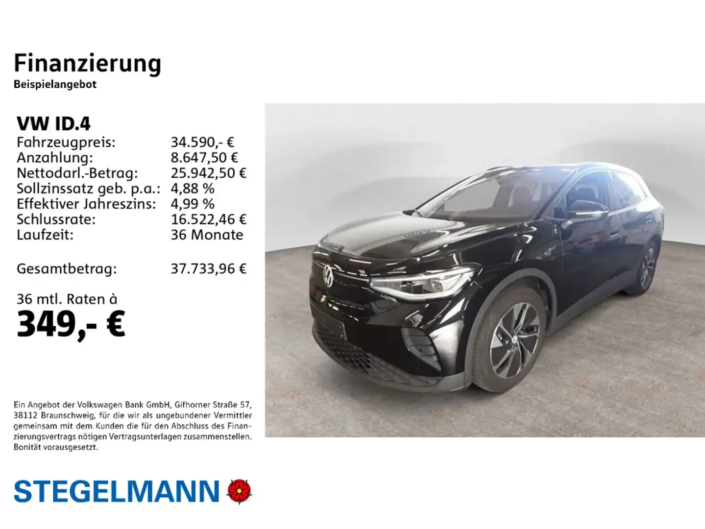 Volkswagen ID.4 Pure 125kW/52kWh *Wärmepumpe*+3J. Garantie* Schwarz - 2