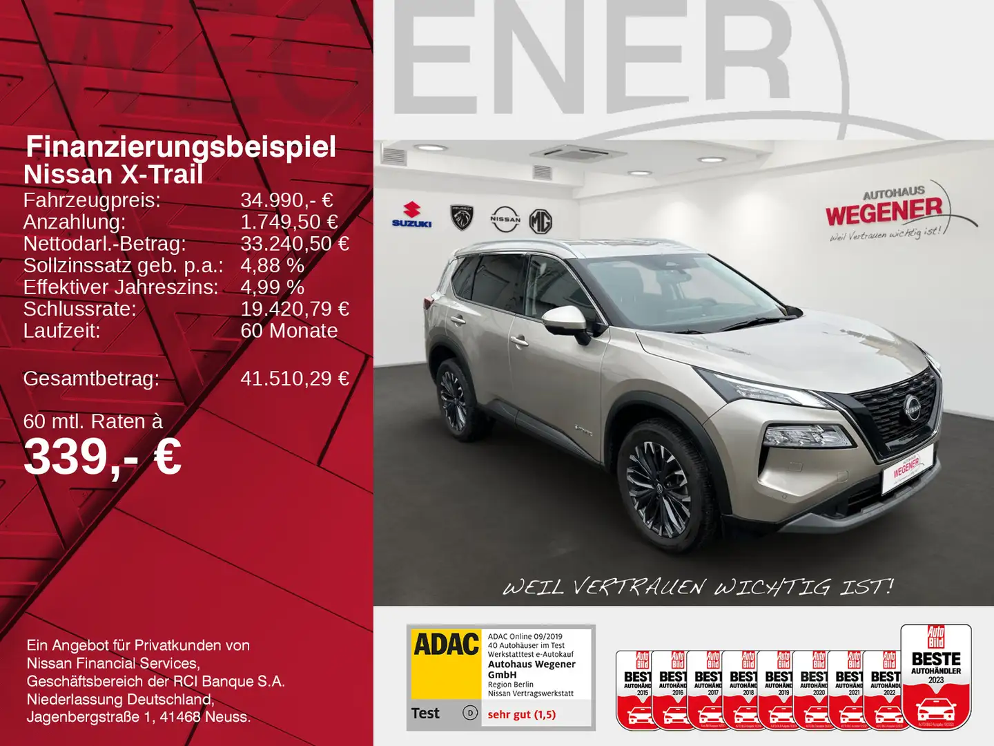 Nissan X-Trail X-TRAIL N-CONNECTA 1.5 VC-T e-POWER WINTER HEADU Argent - 2