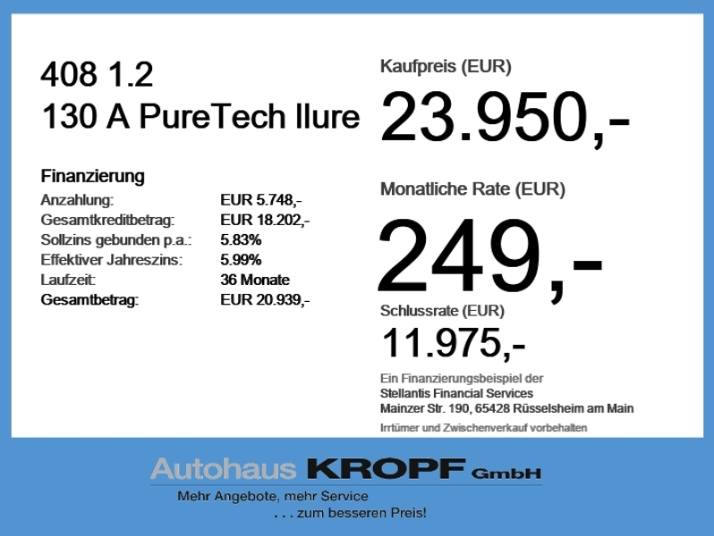 Peugeot 408 1.2 130 A PureTech llure ACC+LED+Navi+SHZ — photo 6