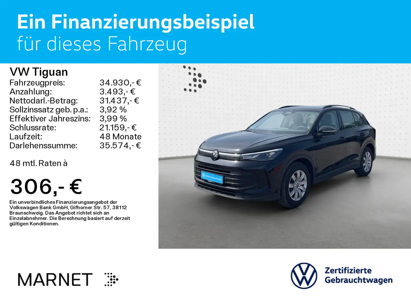 Volkswagen Tiguan 1.5 eTSI 96kW DSG*NAVI*AHK*ASG*KAMERA* Schwarz - 2