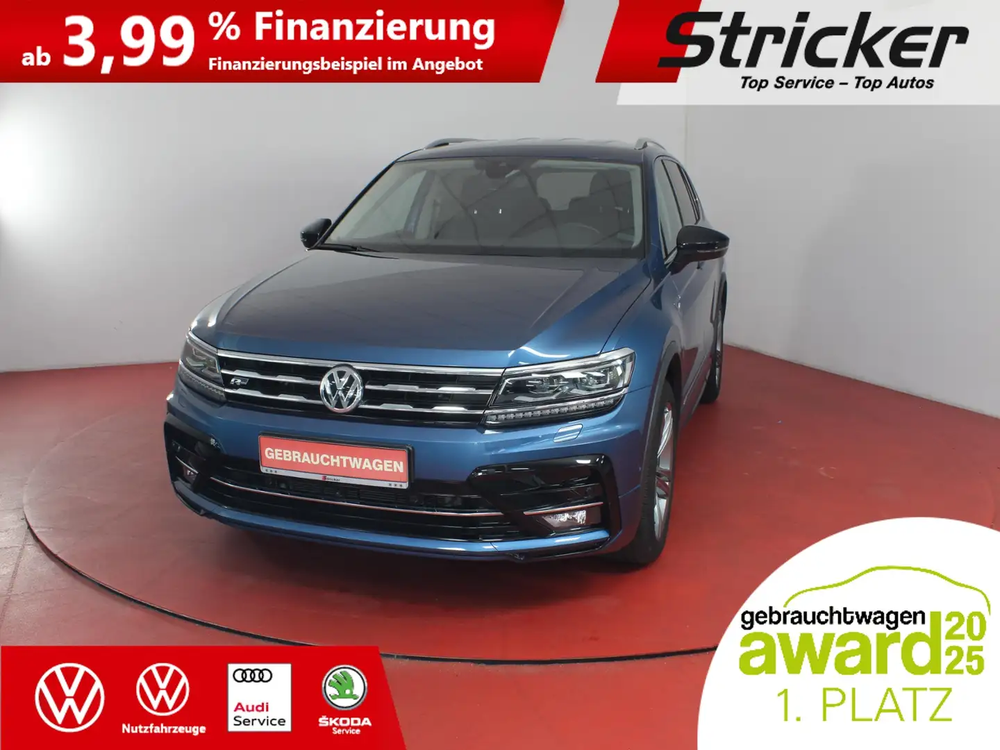 Volkswagen Tiguan Allspace R-Line 2.0TDI 350,-ohne Anzahlung Standh. Head-Up Blau - 2