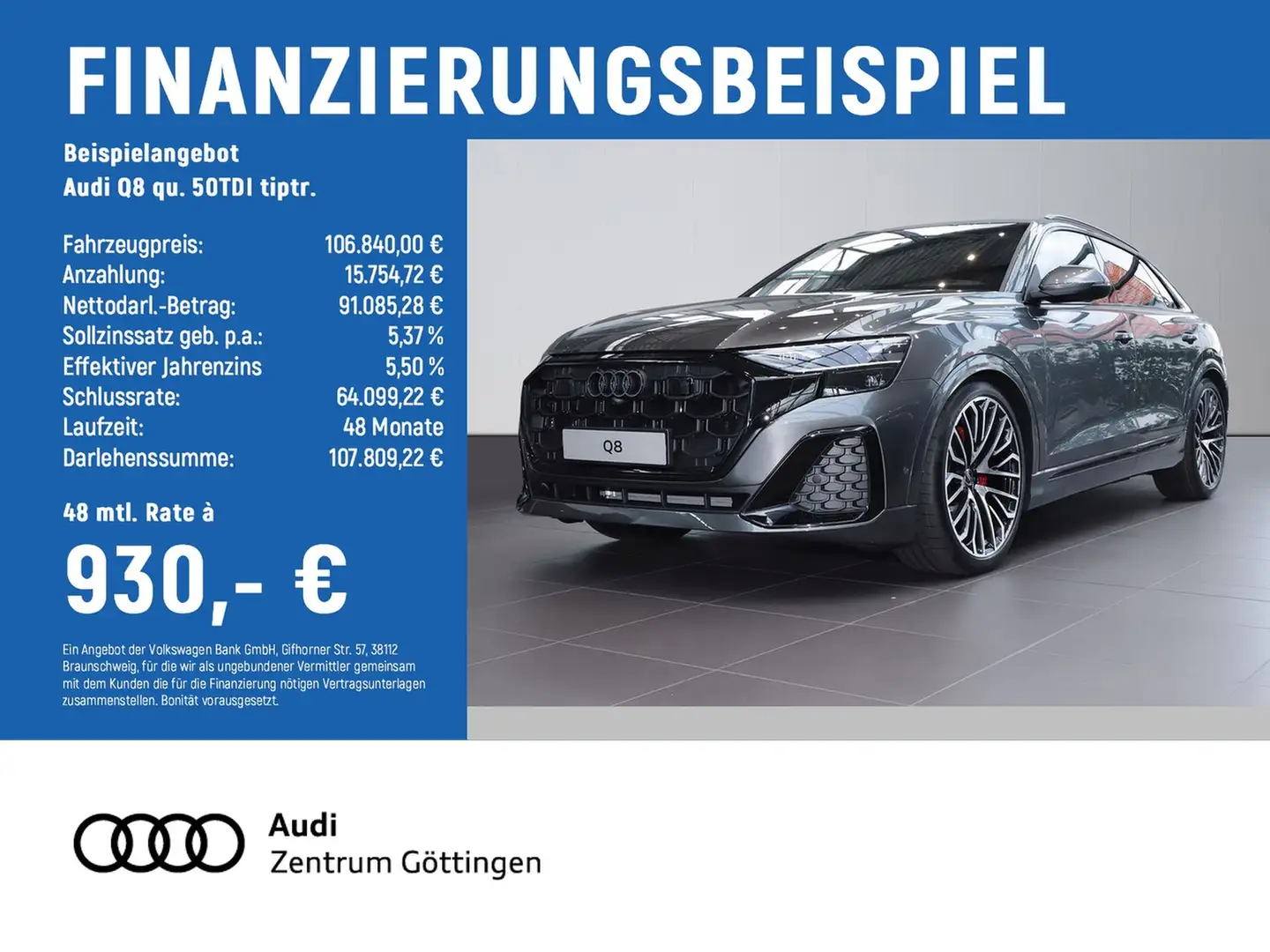 Audi Q8 qu. 50TDI tiptr. S line Sportp. PANO+AHK+StHz Grijs - 2