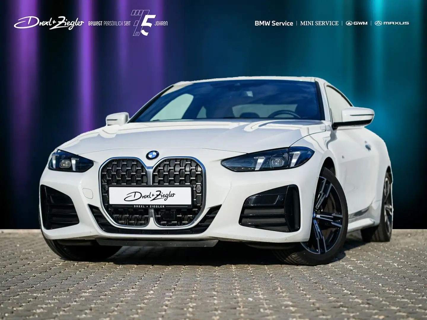 BMW 420 d Coupe M Sport ACC Glasdach Navi SGlas ParkA Blanc - 1