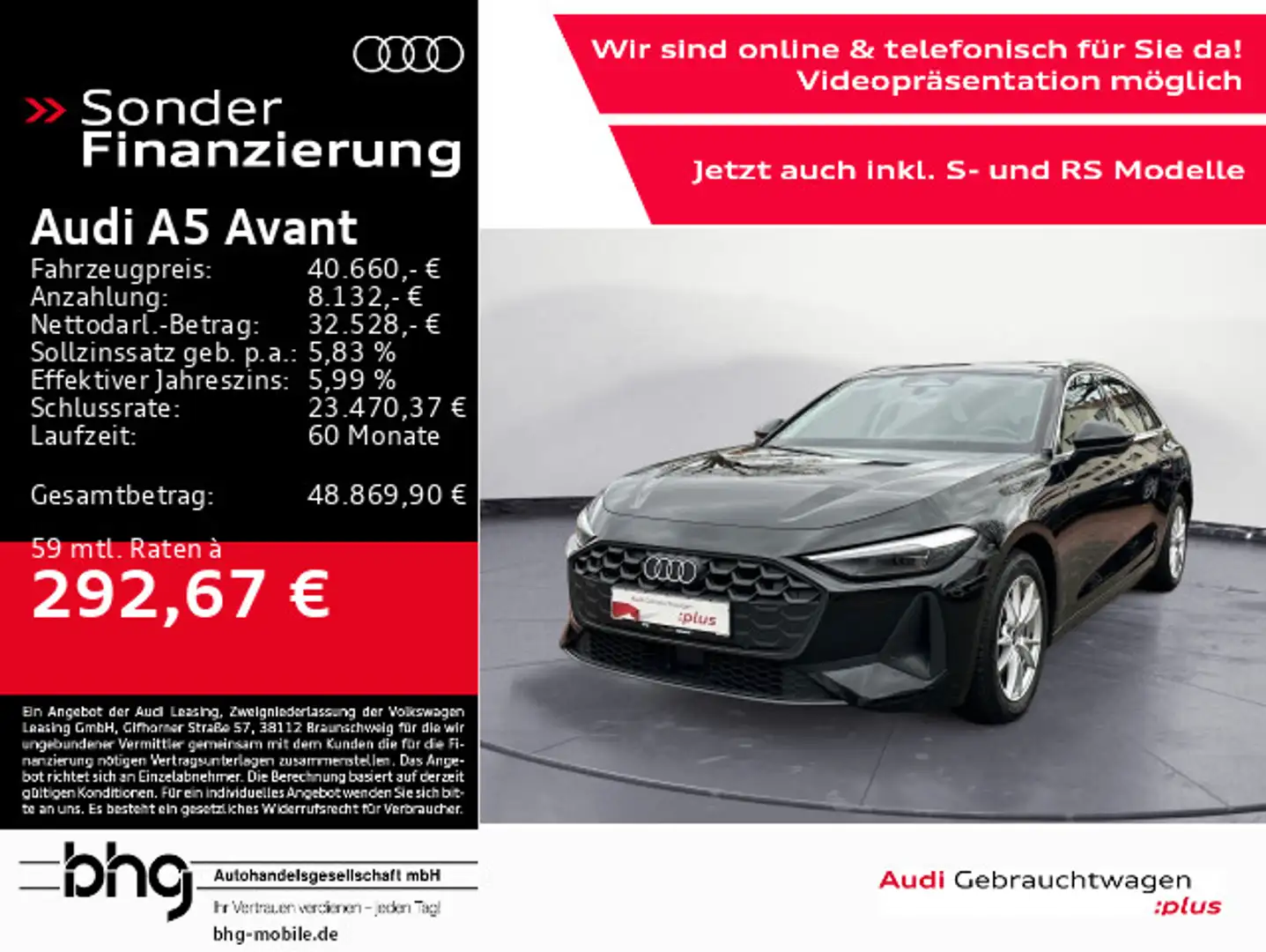 Audi A5 TFSI LED/ACC/Interface/Kamera/Assist/uv Schwarz - 1