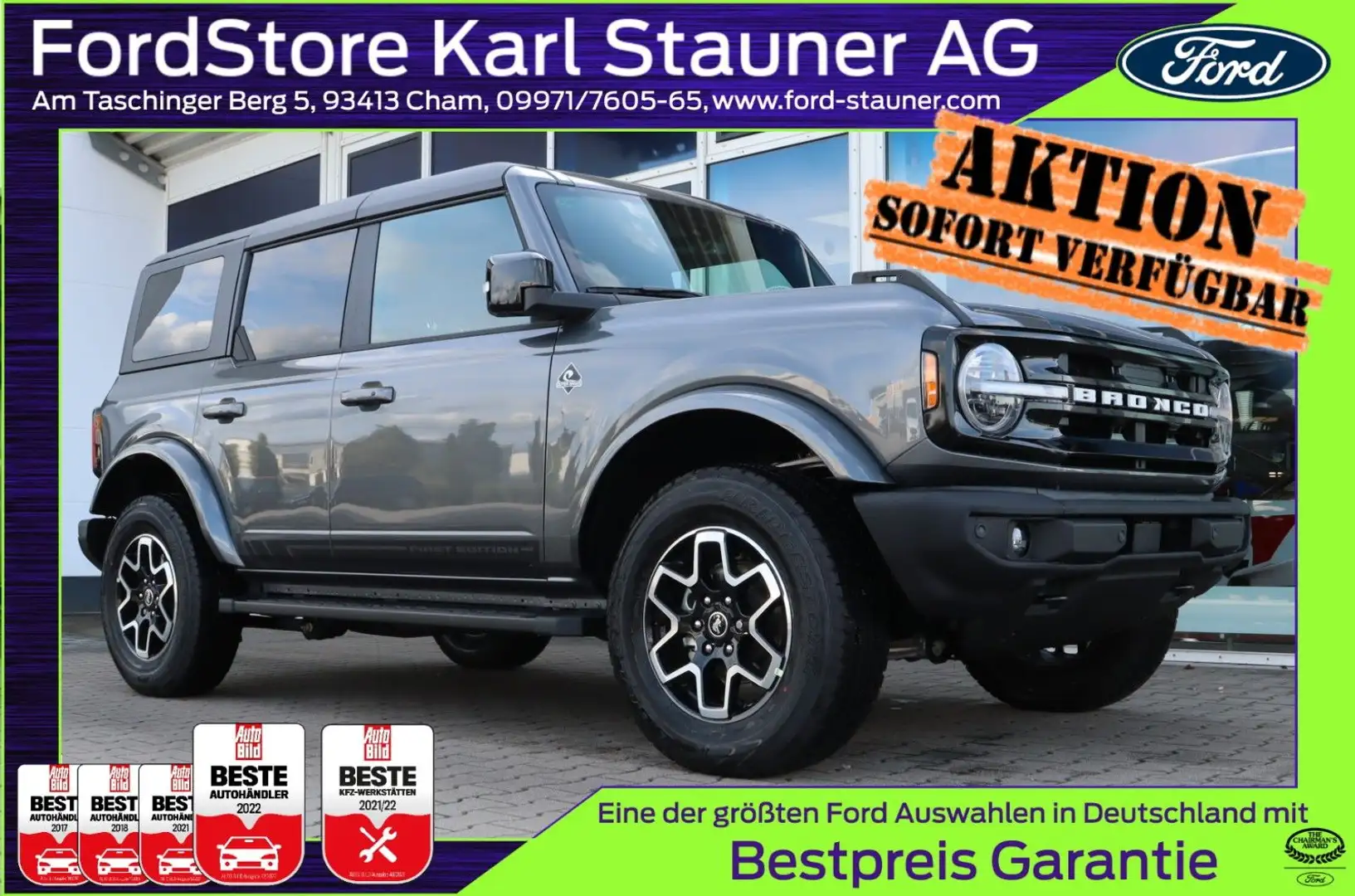 Ford Bronco 2.7 V6 EcoB 4x4 Outer Banks First Edition Grijs - 1