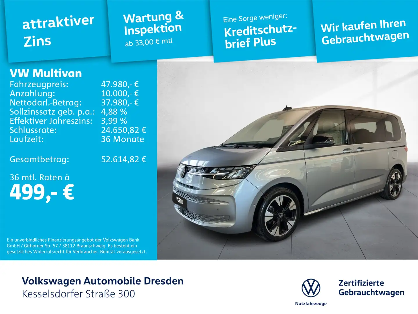 Volkswagen T7 Multivan T7 Multivan 2.0 TDI DSG Life Kamera LED Navi Silber - 1