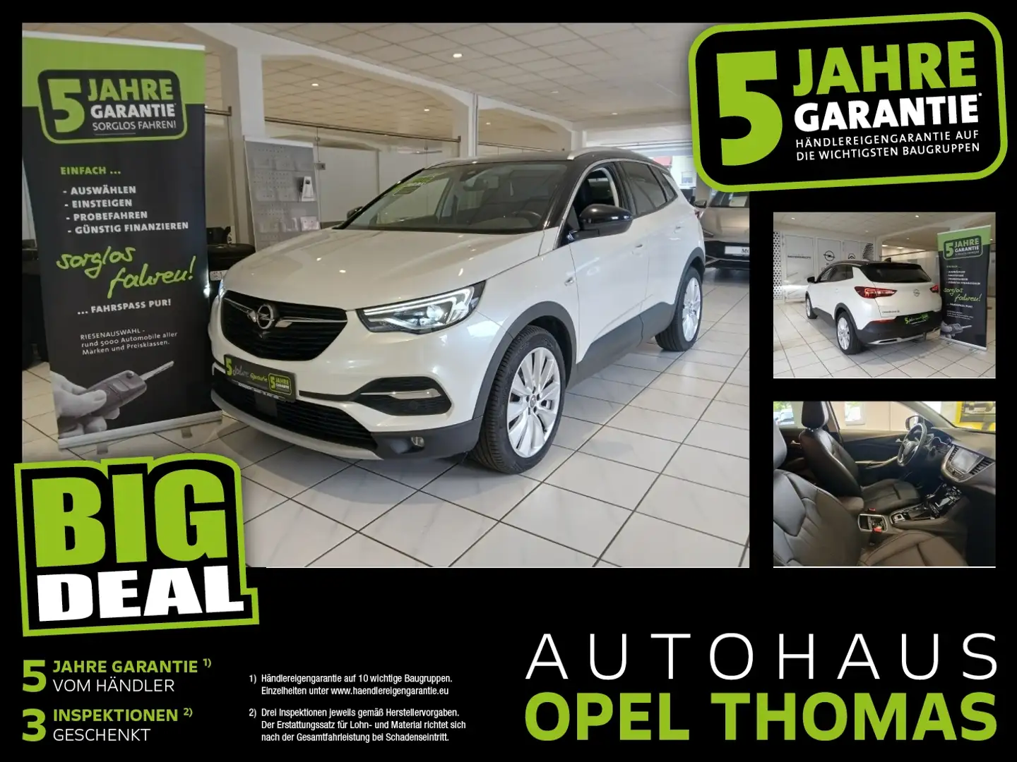 Opel Grandland 2.0 D Fin. ab 2,99% AHK+LED+Navi+SHZ Weiß - 1
