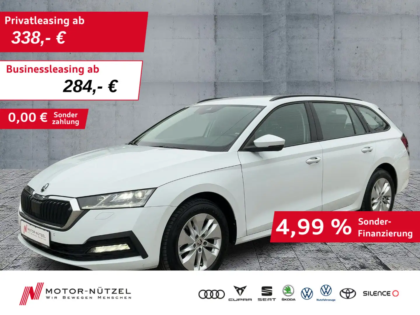 Skoda Octavia Combi 2.0 TDI DSG AMBITION BEAM+NAVI+AHK Weiß - 1
