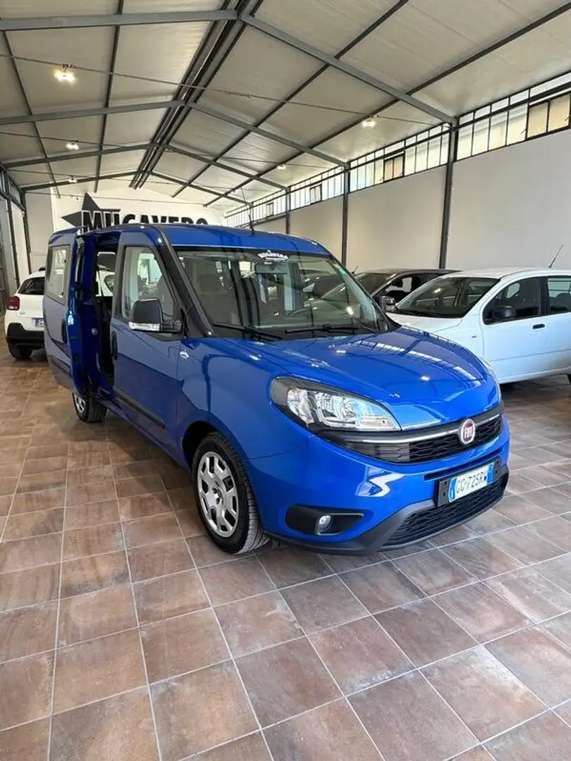 Fiat Doblo 1.6mjt 120cv AUTOCARRO 5 POSTI Anno 2021 Blu/Azzurro - 1