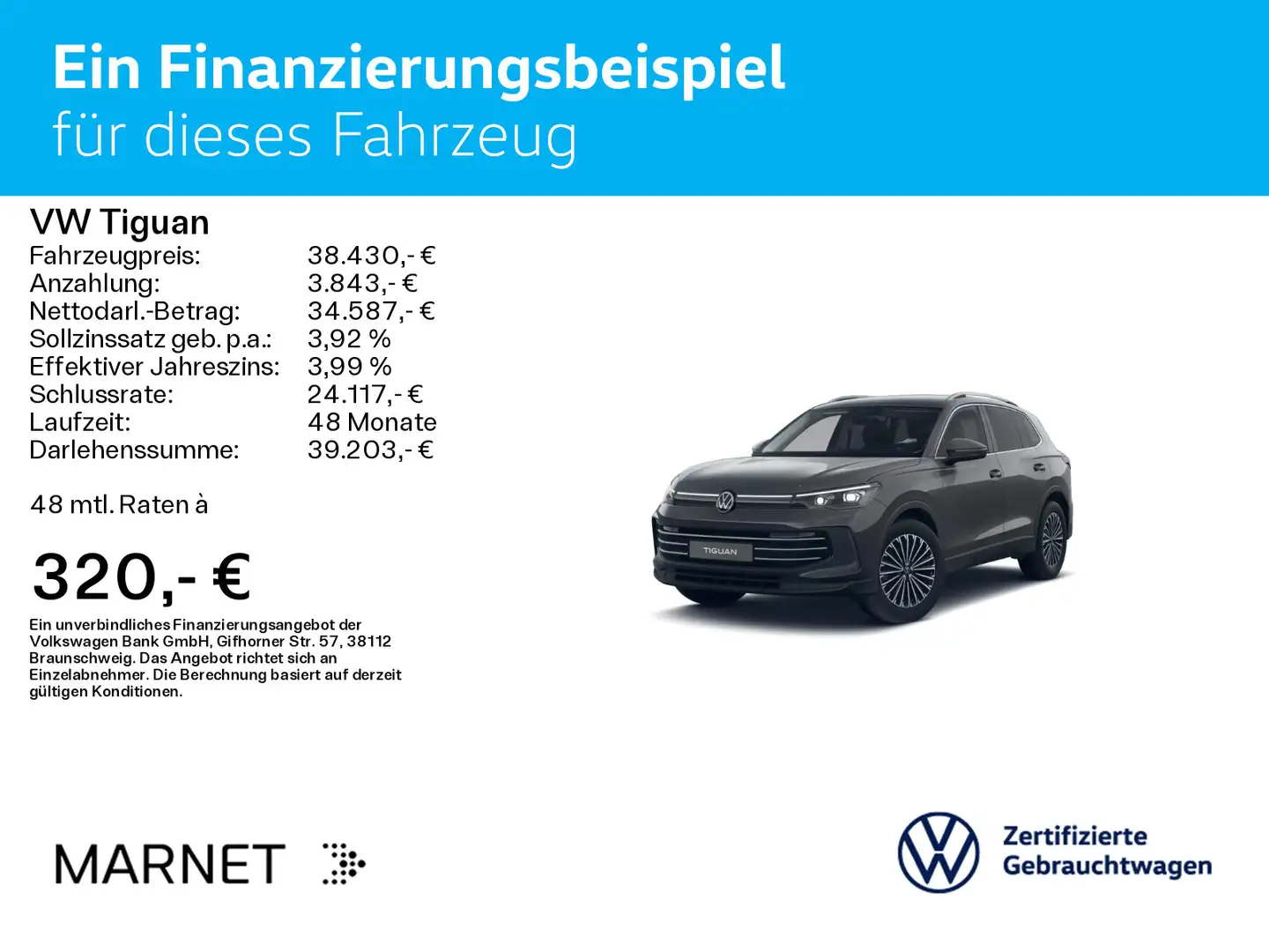 Volkswagen Tiguan 1.5 eTSI DSG Elegance* AHK* NAVI* HD MATR Grau - 2