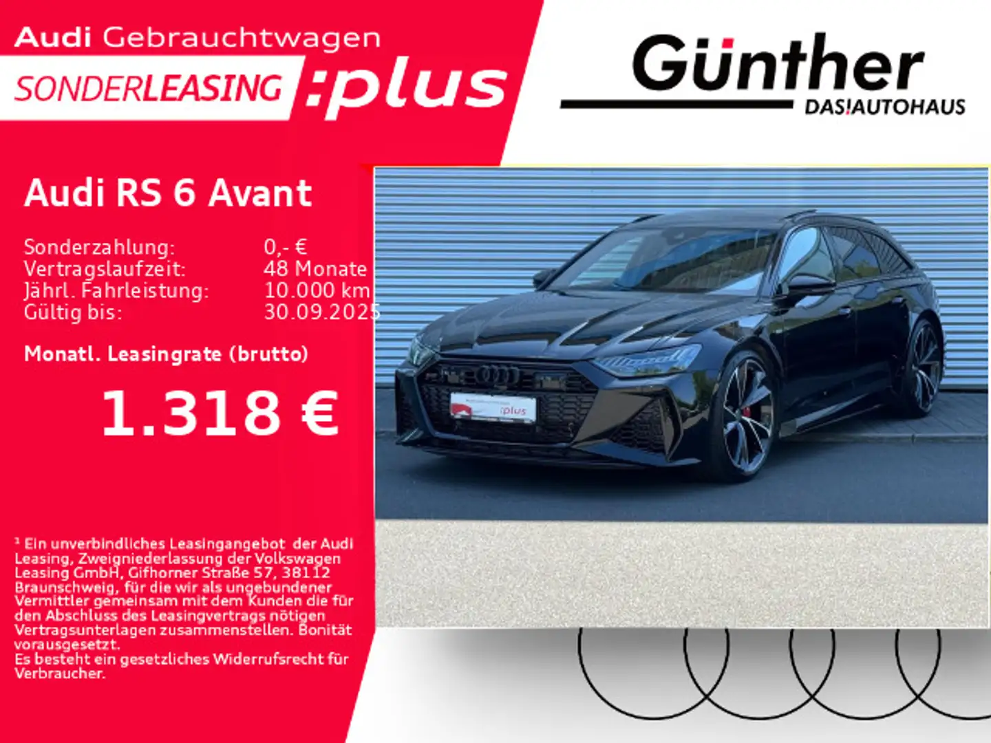 Audi RS6 +WINTERRÄDER+ALLRADLENKUNG+SPORTABGAS Noir - 1