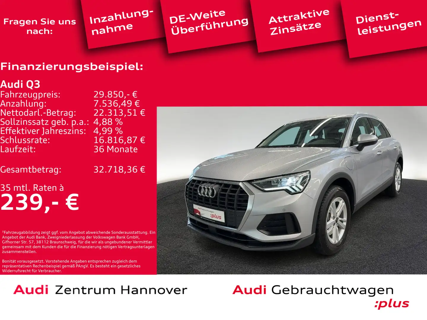 Audi Q3 45 TFSIe Kamera LED Navi virtual Argent - 1