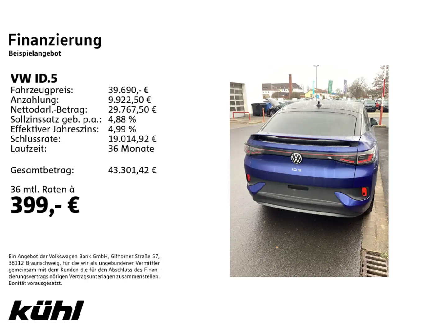 Volkswagen ID.5 210kW Pro Navi,AHK,Design Paket Blau - 2