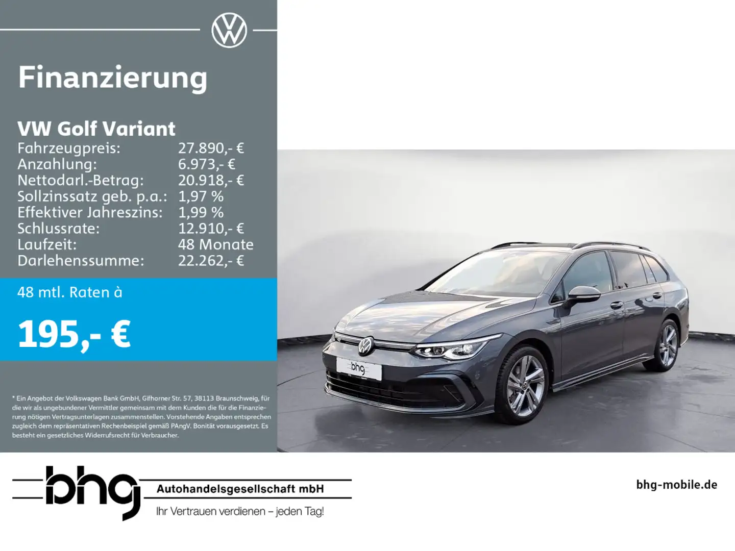 Volkswagen Golf Variant 1.5 TSI OPF R-Line AHK LEDplus AppC Grau - 1