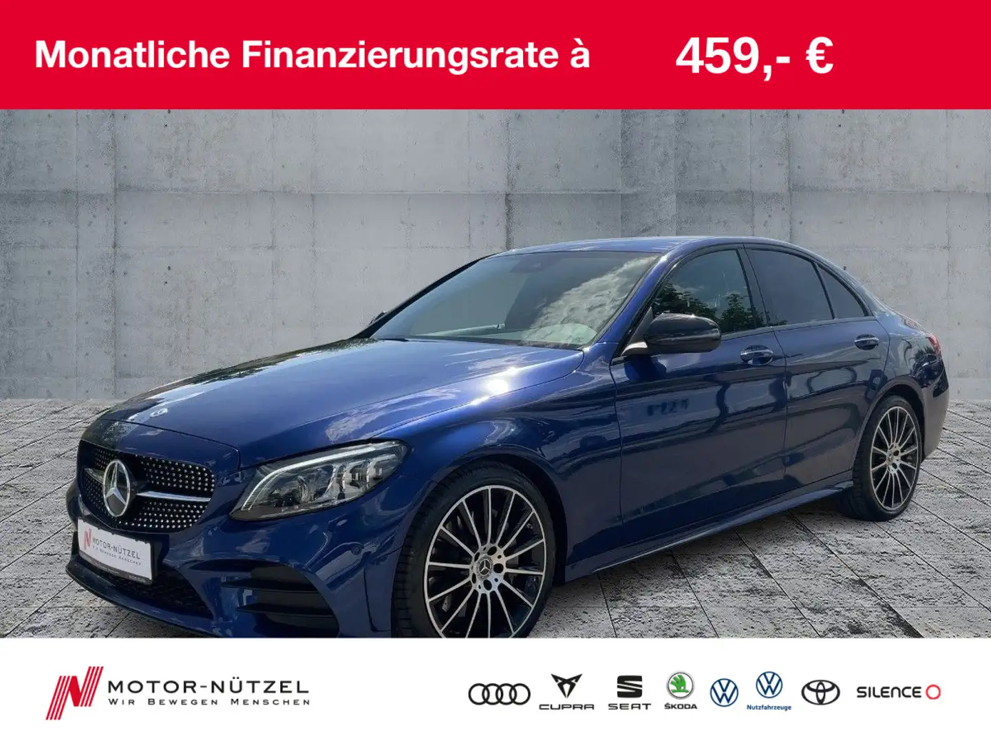 Mercedes-Benz C 300 D AMG LED+NAVI+GRA+PDC+SHZ+DAB+AHK+LM19" Blauw - 1