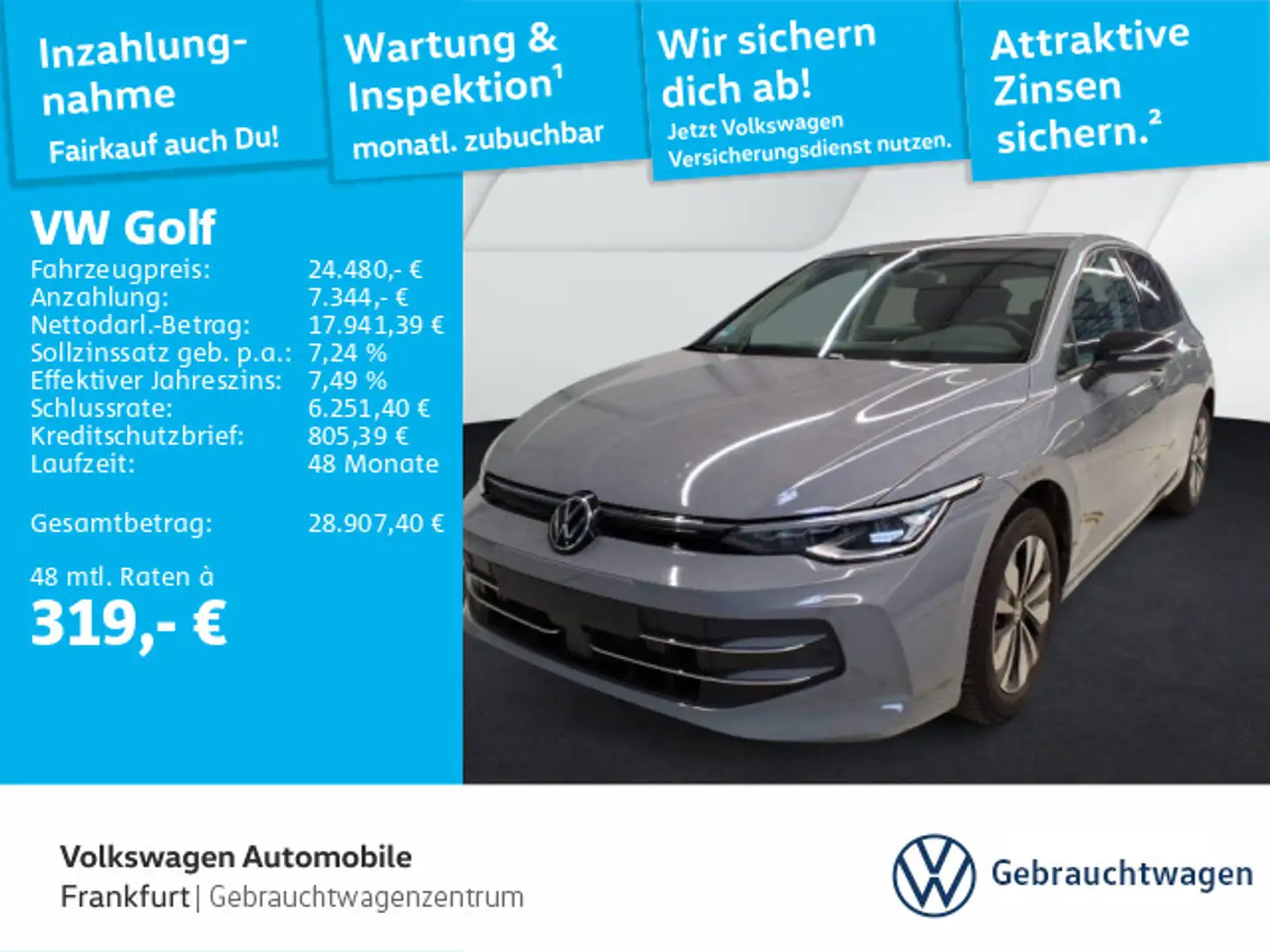 Volkswagen Golf VIII 1.5 TSI Goal Navi LEDPlus DAB+ FrontAs Grau - 1