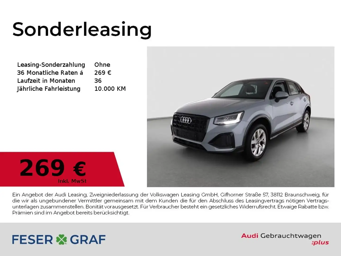Audi Q2 Advanced 35 TDI S tronic Kamera/Navi+/Leder/CarPla Grau - 1