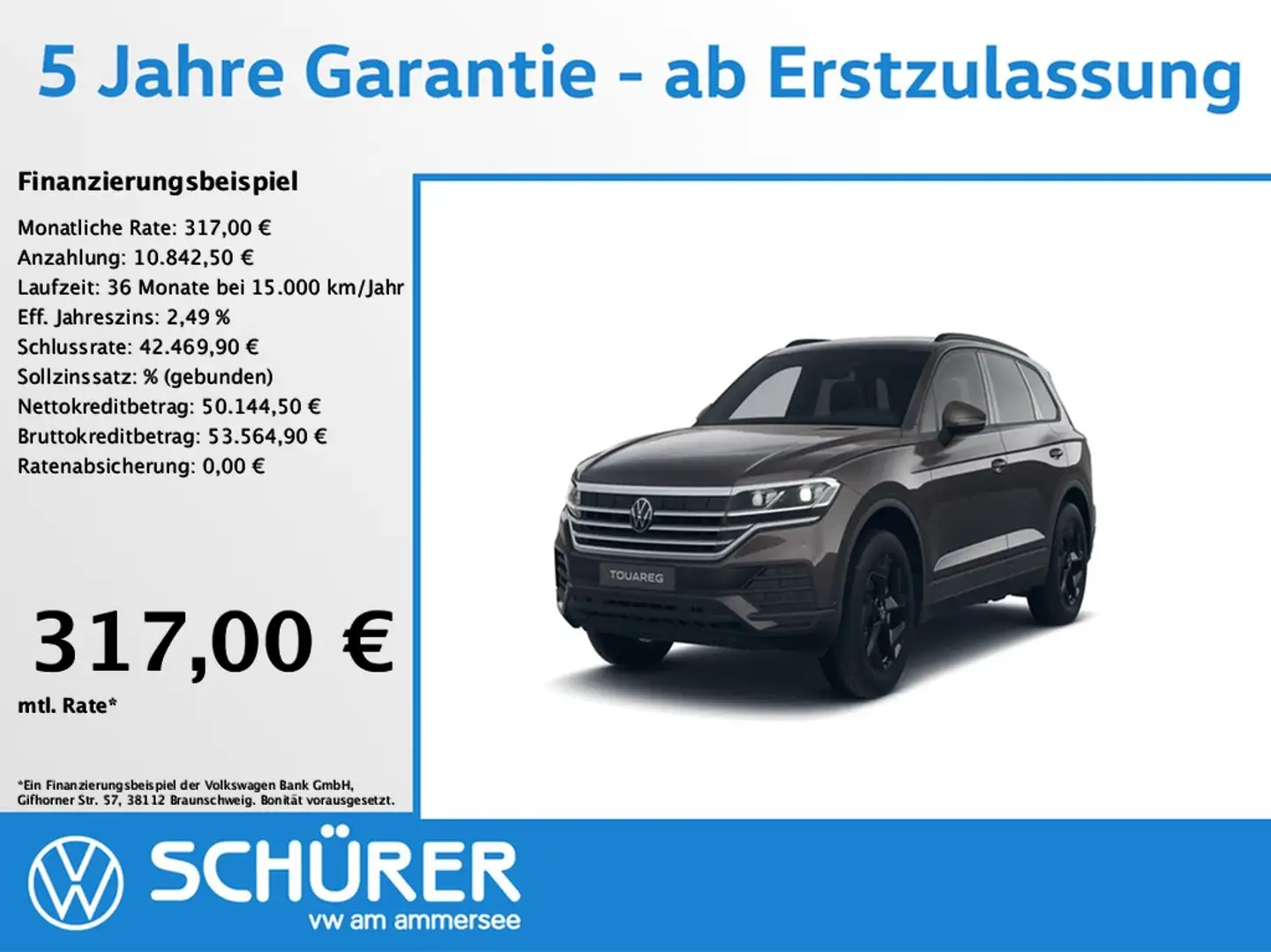 Volkswagen Touareg 3.0TDI 4Motion Luft AHK Keyless RKam ACC Braun - 1