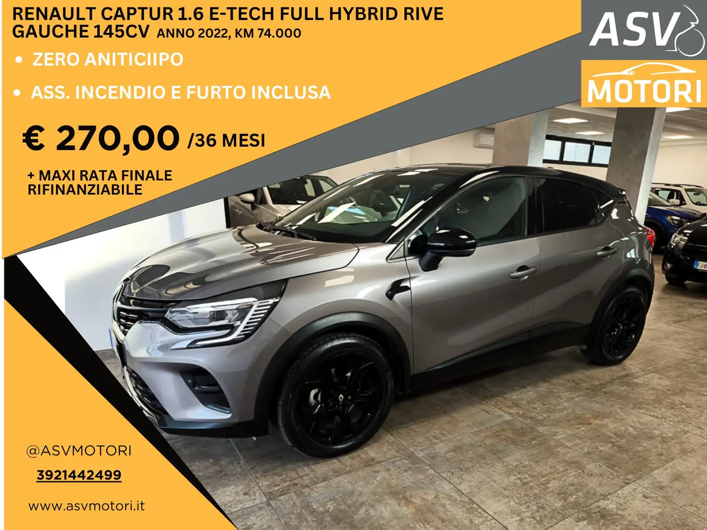 Renault Captur Captur 1.6 E-Tech full hybrid Rive Gauche 145cv Grijs - 1