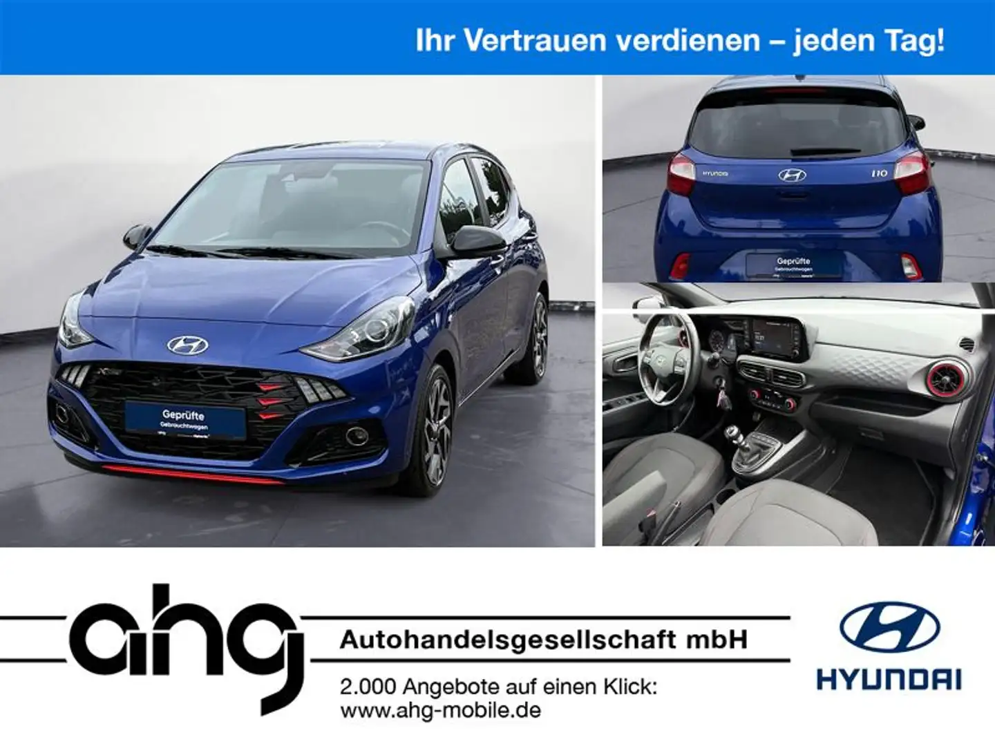 Hyundai i10 1.0 T-GDI N-Line Navi Klima PDC Kamera Sitzh Blau - 1