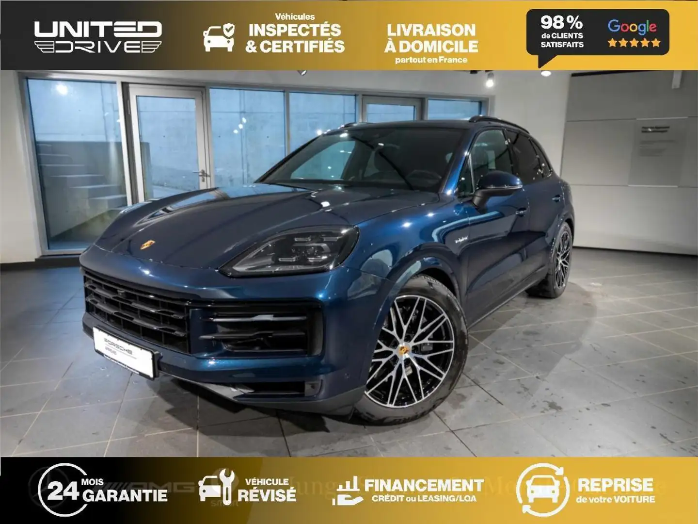 Porsche Cayenne Cayenne 3.0i V6 - 304 - BVA Tiptronic S 2017 E-Hybrid PHASE 2 Bleu - 1