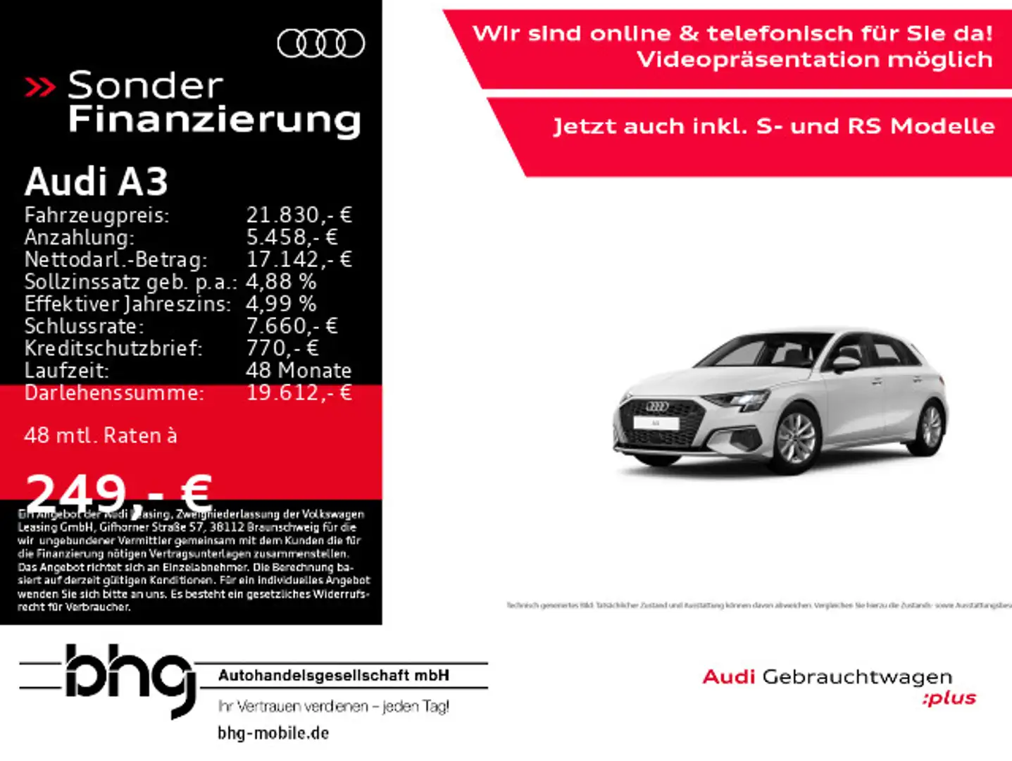 Audi A3 30 TFSI Sportback Weiß - 1