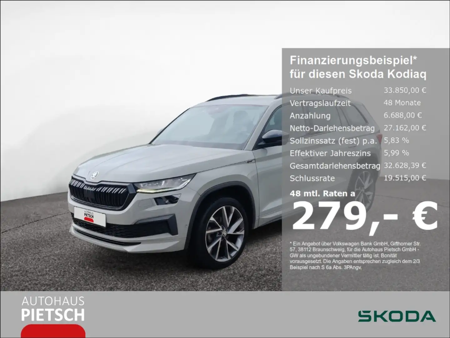 Skoda Kodiaq 2.0 TDI Sportline Kessy LM 20 DigCockpit Gris - 1