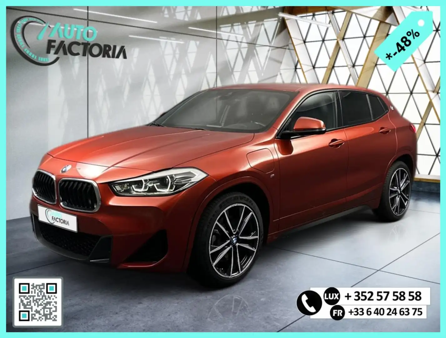 BMW X2 -48% 4x4 25E HYB 220CV BVA8 M SPORT+GPS+CAM+OPTS Rouge - 1