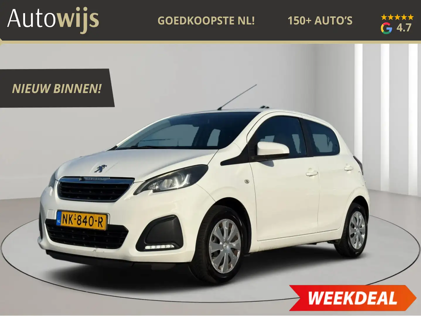 Peugeot 108 1.0 e-VTi Active|5-DEU|AIRCO|XENON|169DKM Wit - 1
