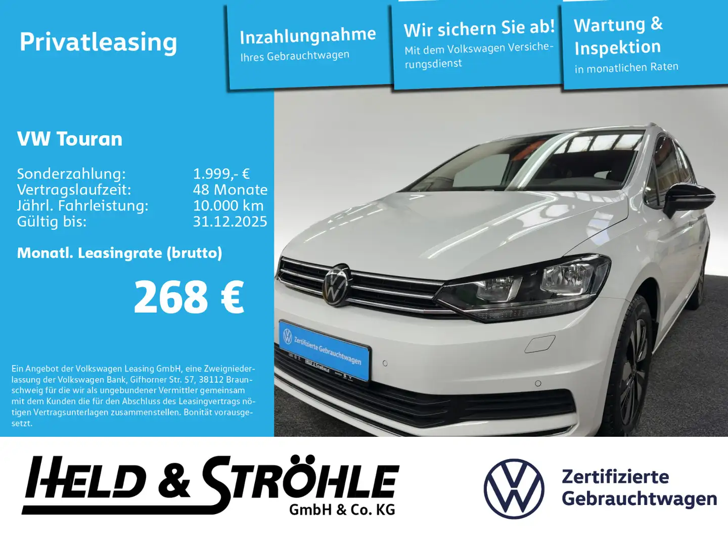 Volkswagen Touran GOAL 1.5 TSI NAV KAM 7S TRAVEL DAB+ SHZ Weiß - 1