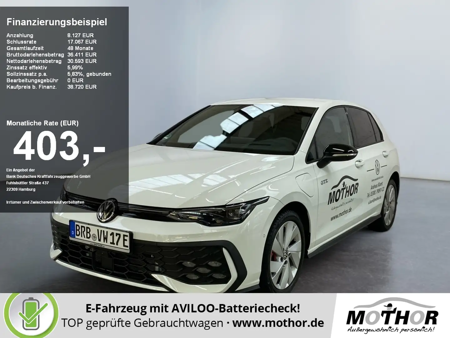 Volkswagen Golf VIII 1.5 TSI Hybrid DSG HeadUpDisplay Weiß - 1