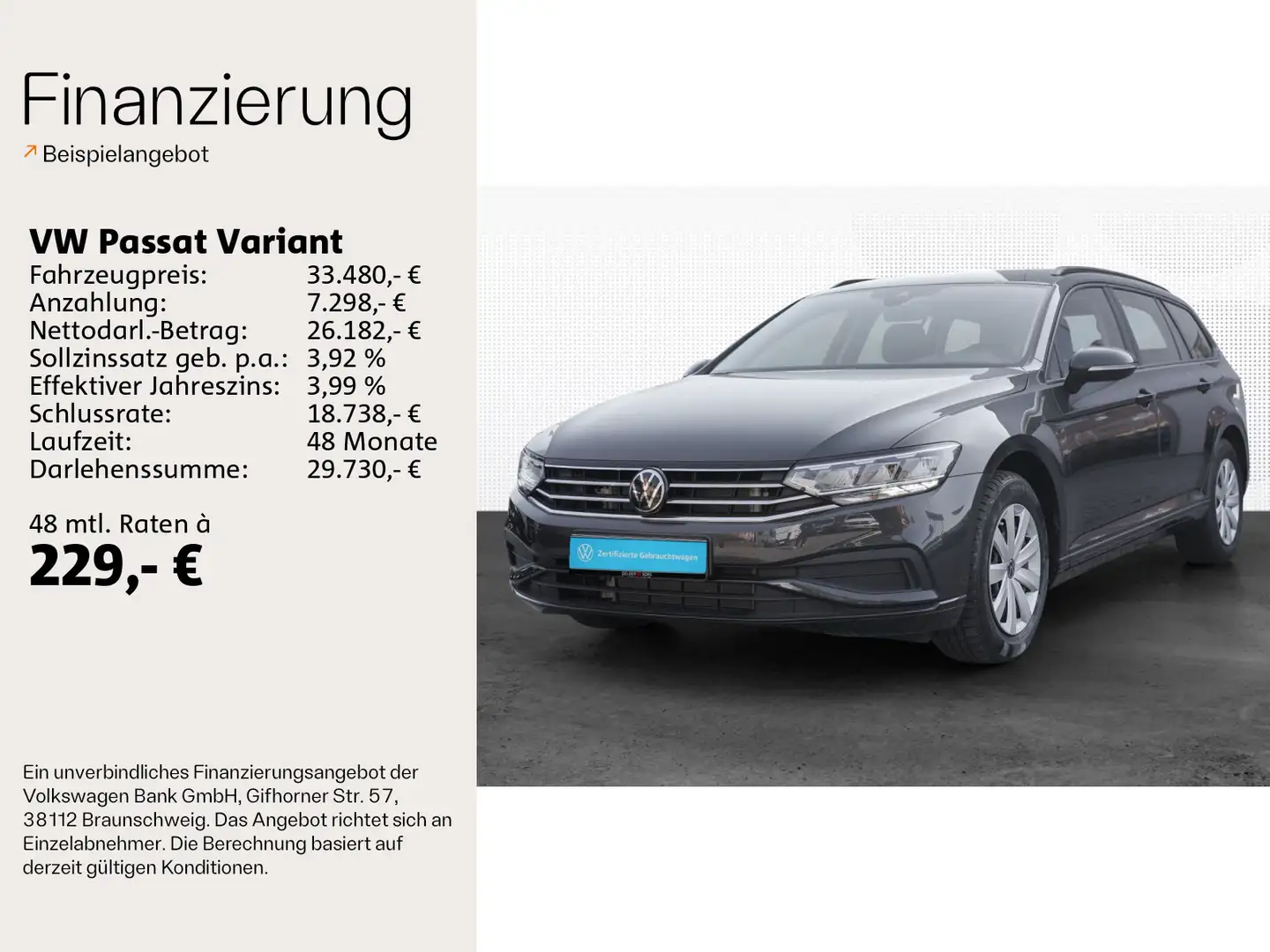 Volkswagen Passat Variant 1.5 TSI DSG AHK*ACC*LED*DAB*Navi Grau - 2