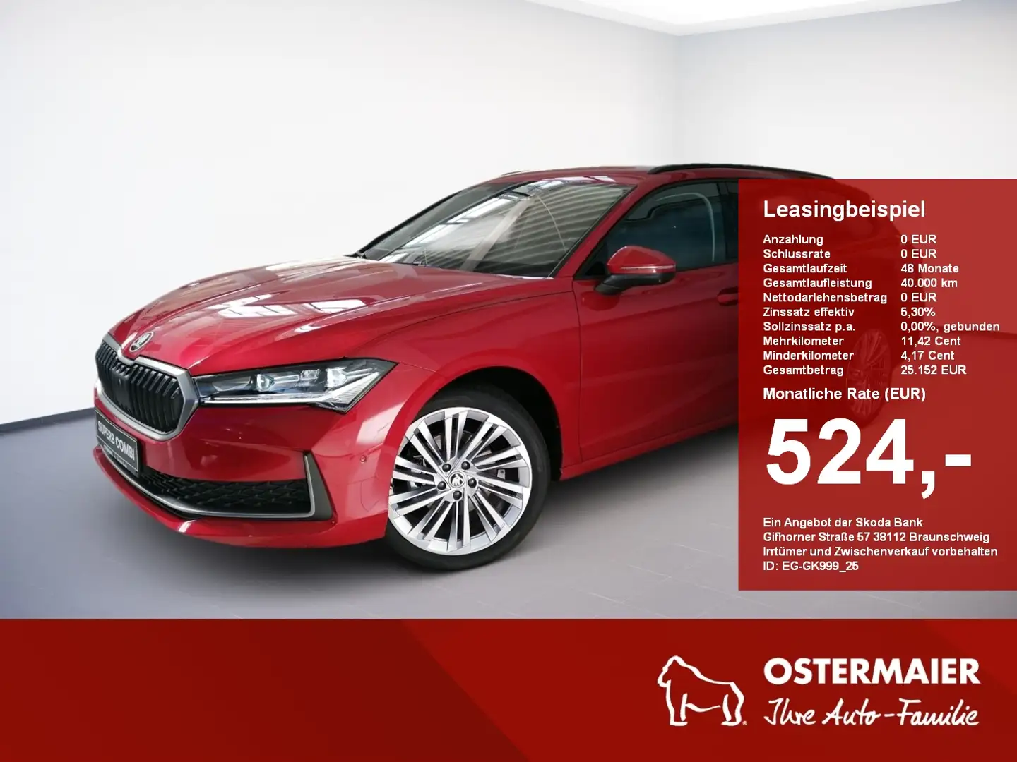 Skoda Superb Combi Selection 2.0TDI 360°.SITZBEL.AHK.MATRIX.MAS Rot - 1