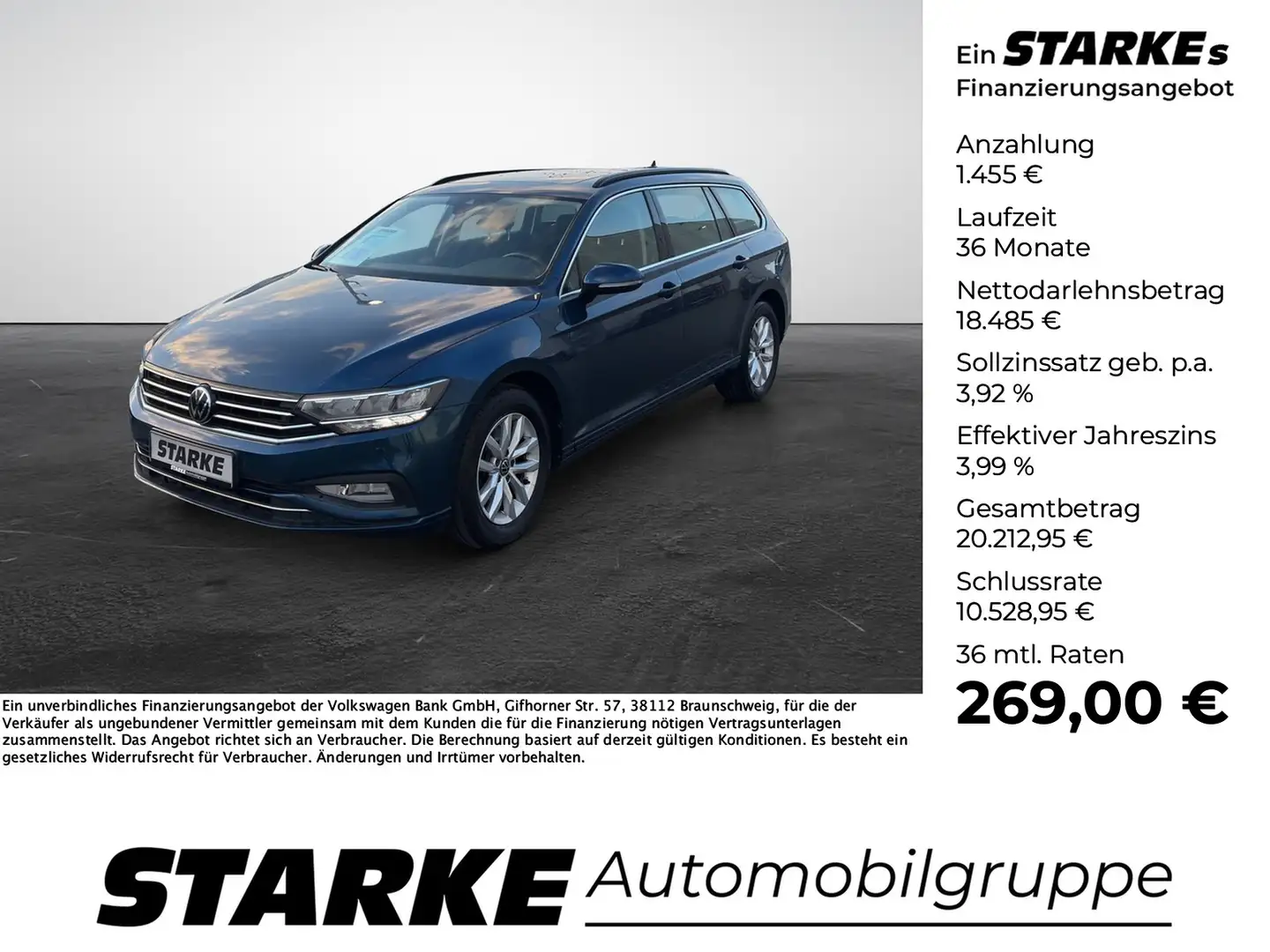 Volkswagen Passat Variant 2.0 TDI DSG Business Bleu - 1