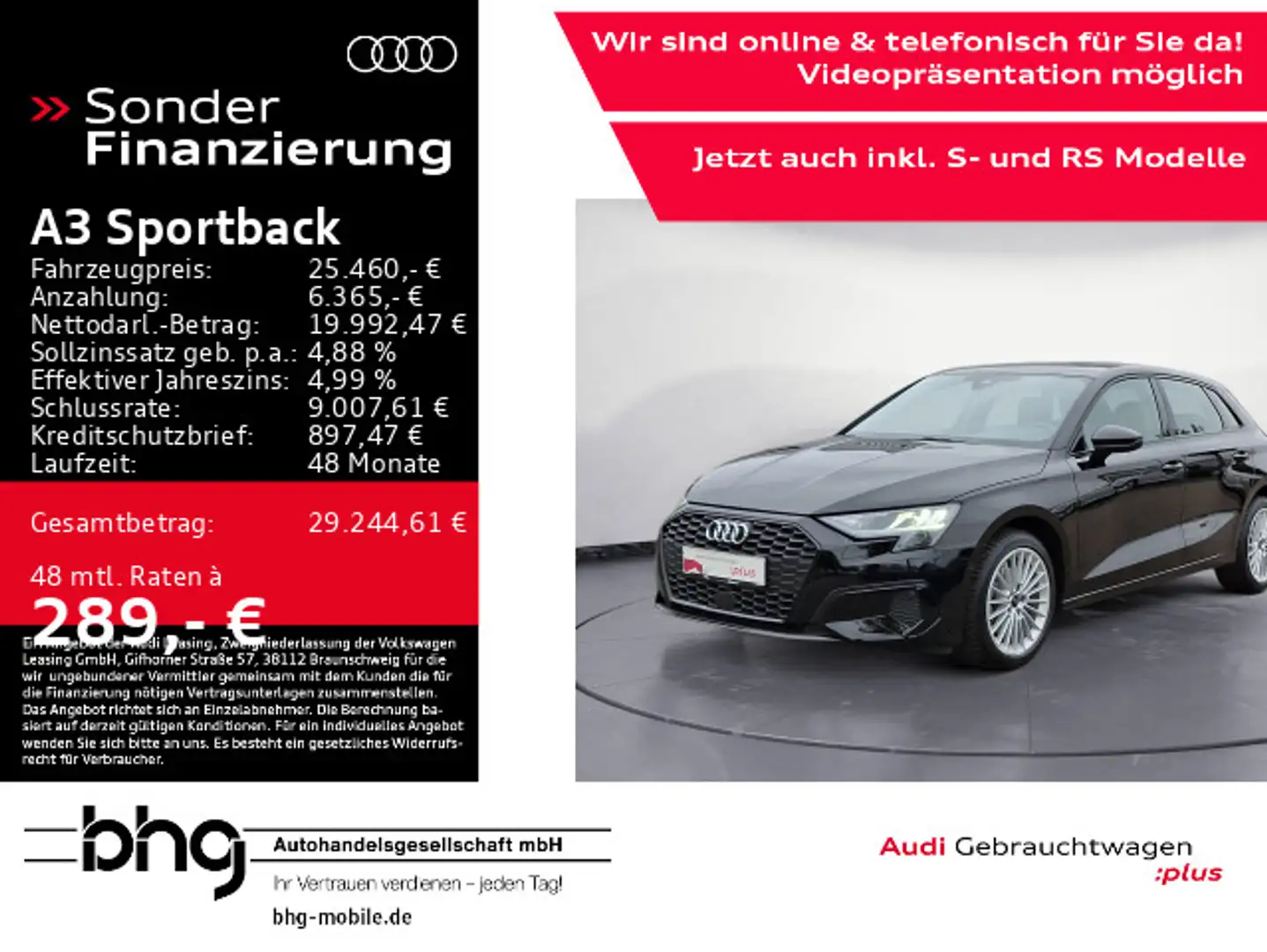 Audi A3 advanced 30 TFSI Optik LED KomfortK Schwarz - 1