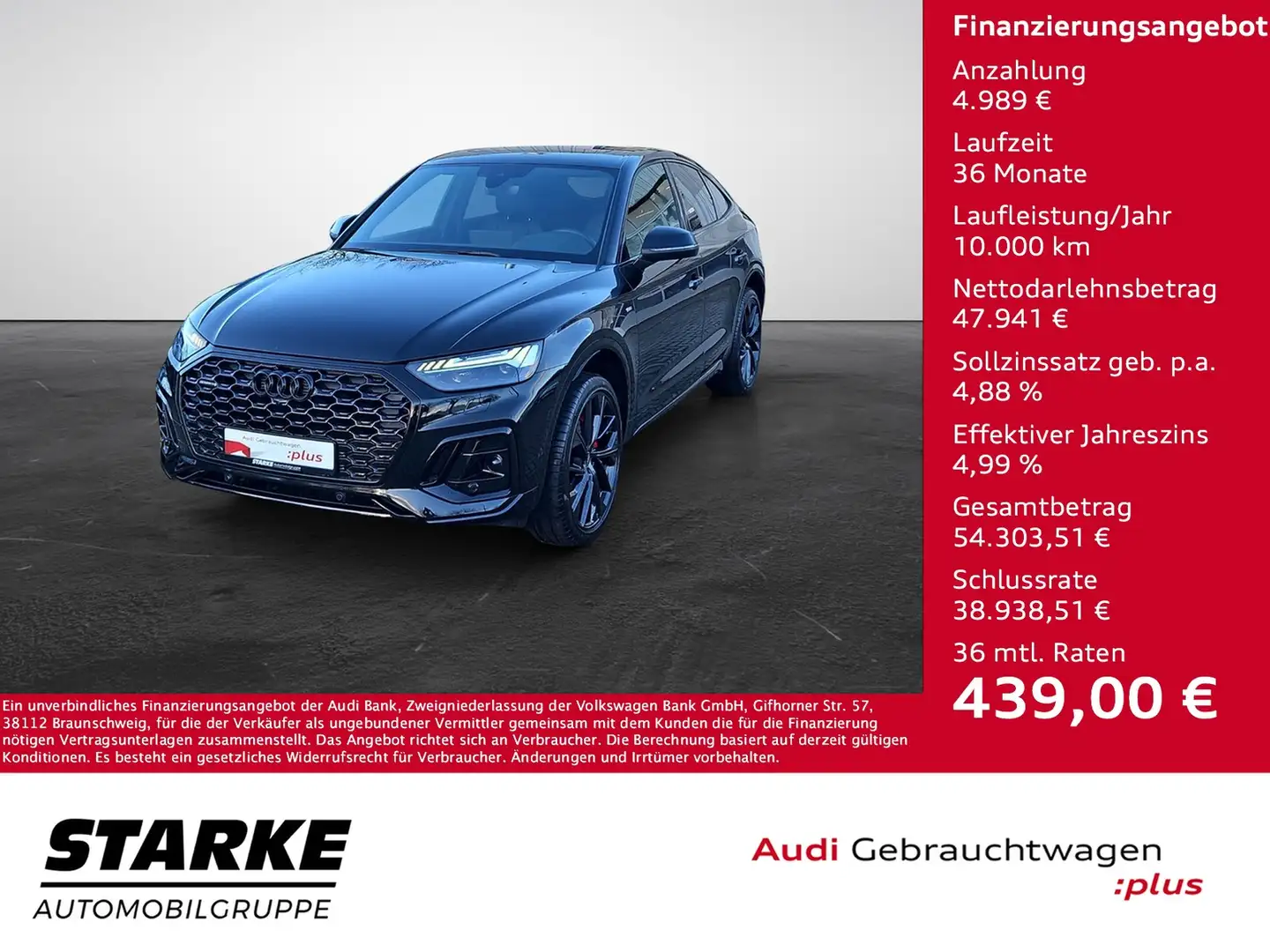 Audi Q5 Sportback40 TDI quattro S line Sport Edition Na... Noir - 1