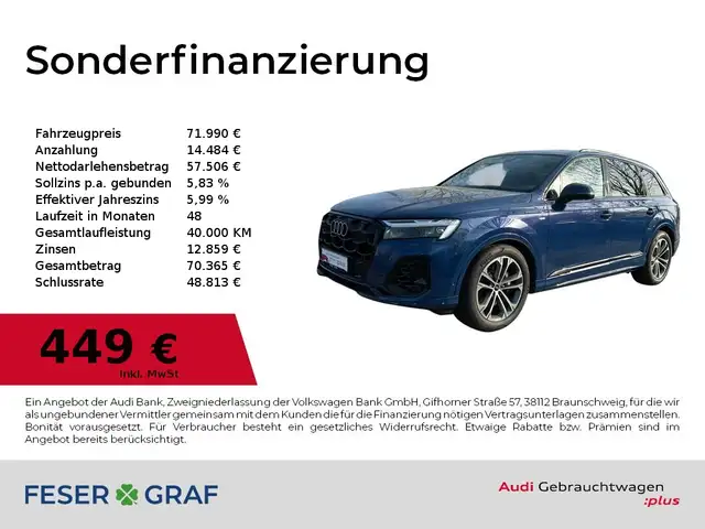 Audi Q7 S line 55TFSI quattro Matrix/Pano/AHK/HUD/360°Cam