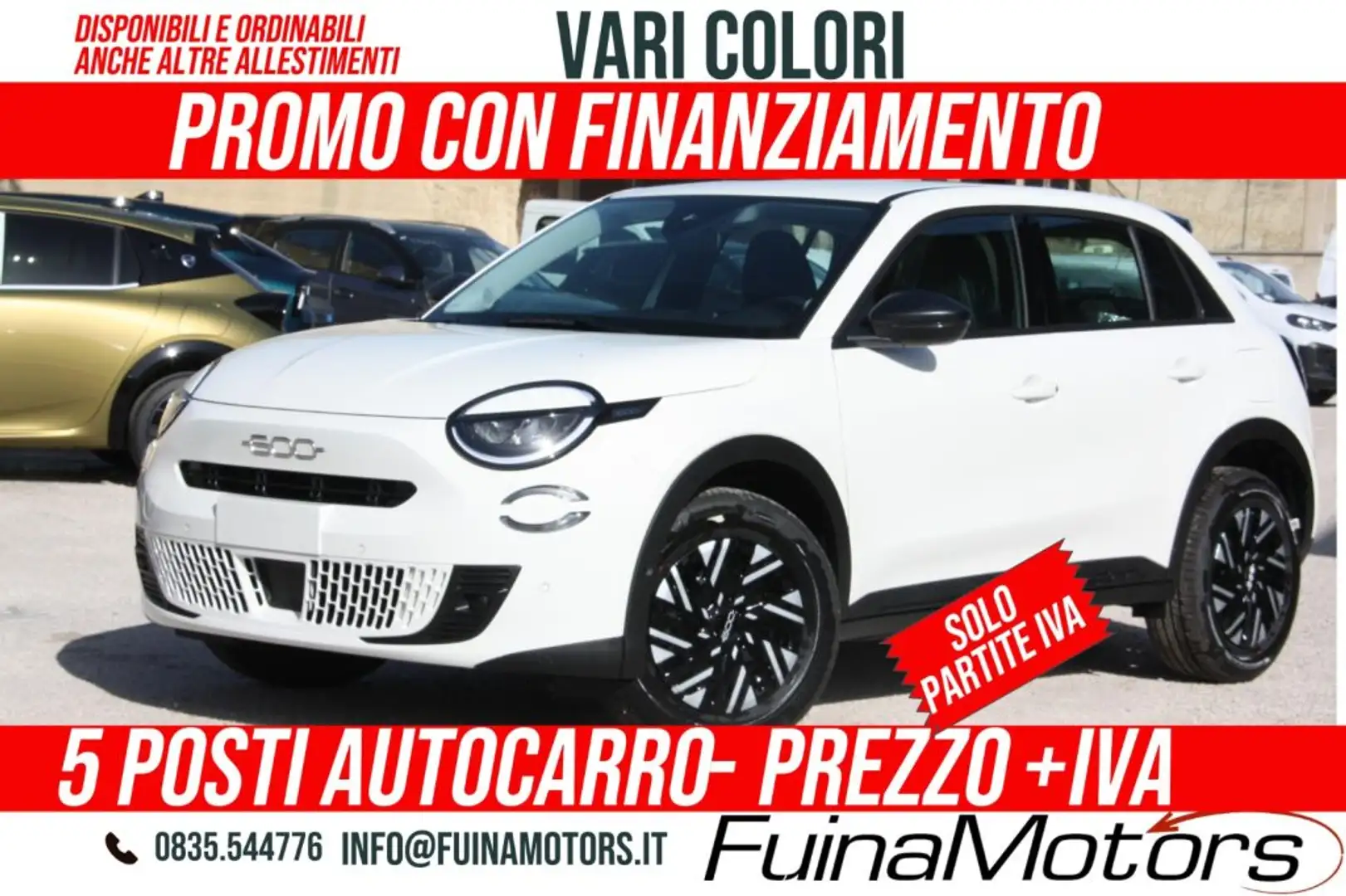 Fiat 600 1.2 110CV Hybrid 5 POSTI AUTOCARRO NUOVO Bianco - 1