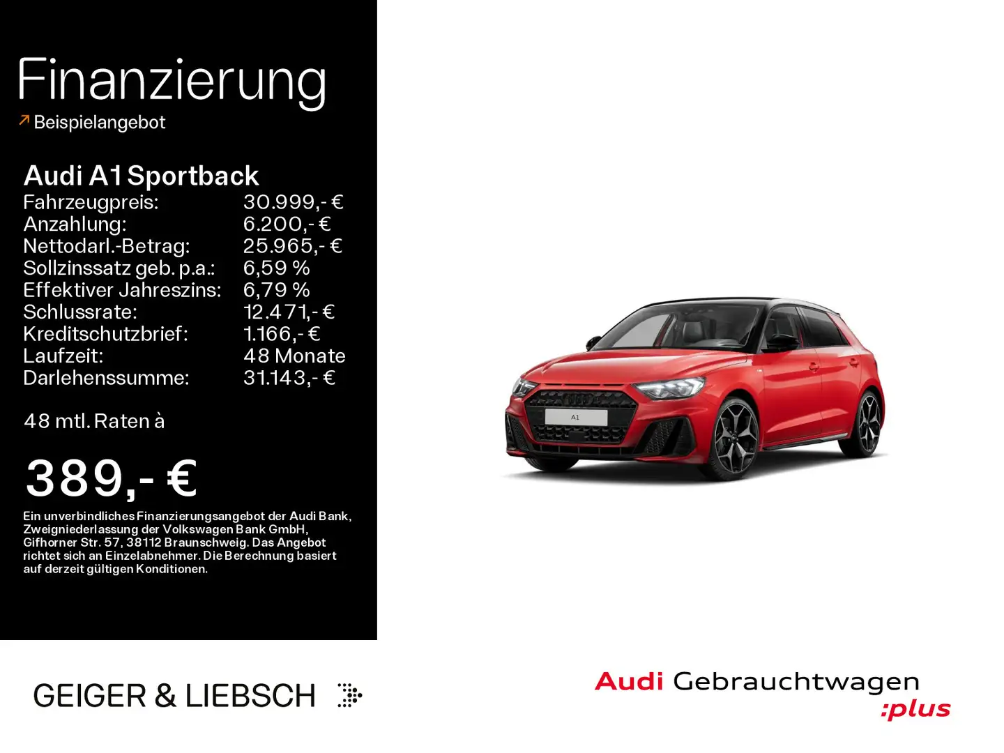 Audi A1 35 TFSI S-LINE*NAVI-PLUS*LED*OPTIK- Rot - 1