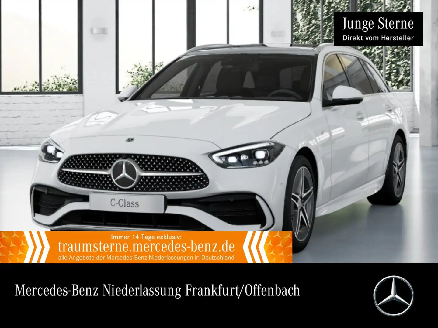 Mercedes-Benz C 300 de T 4M AMG+PANO+360+AHK+BURMESTER+SITZKLIMA Weiß - 1