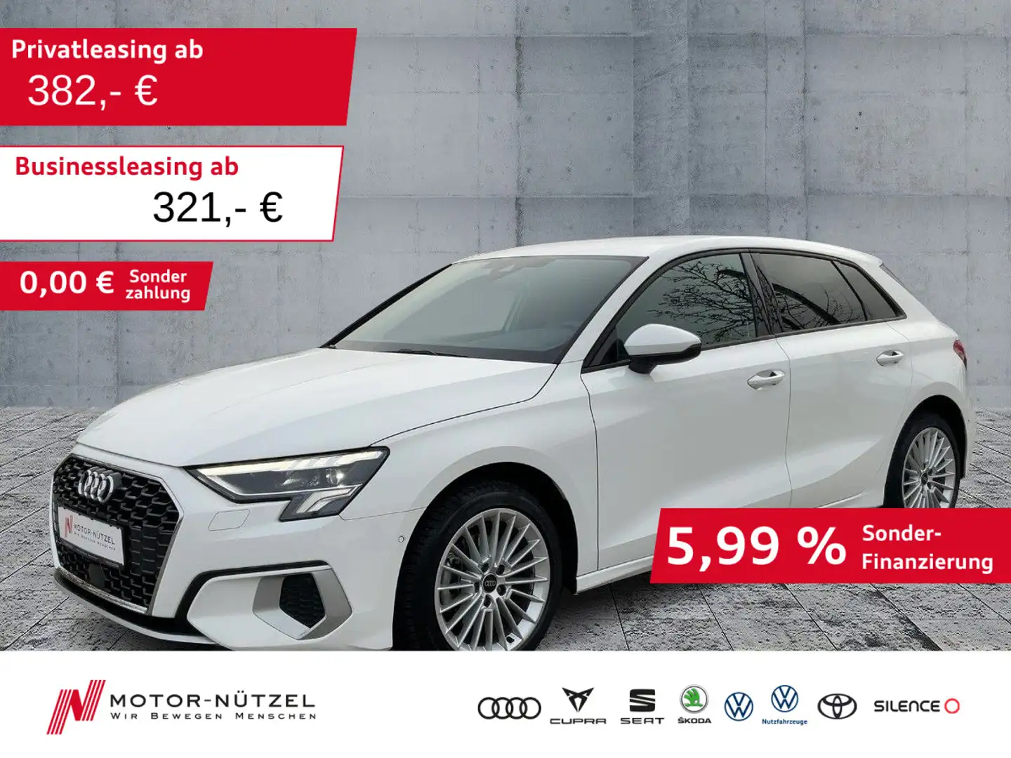 Audi A3 35TFSI S-TR ADVANCED LED+NAV+ACC+VC Weiß - 1