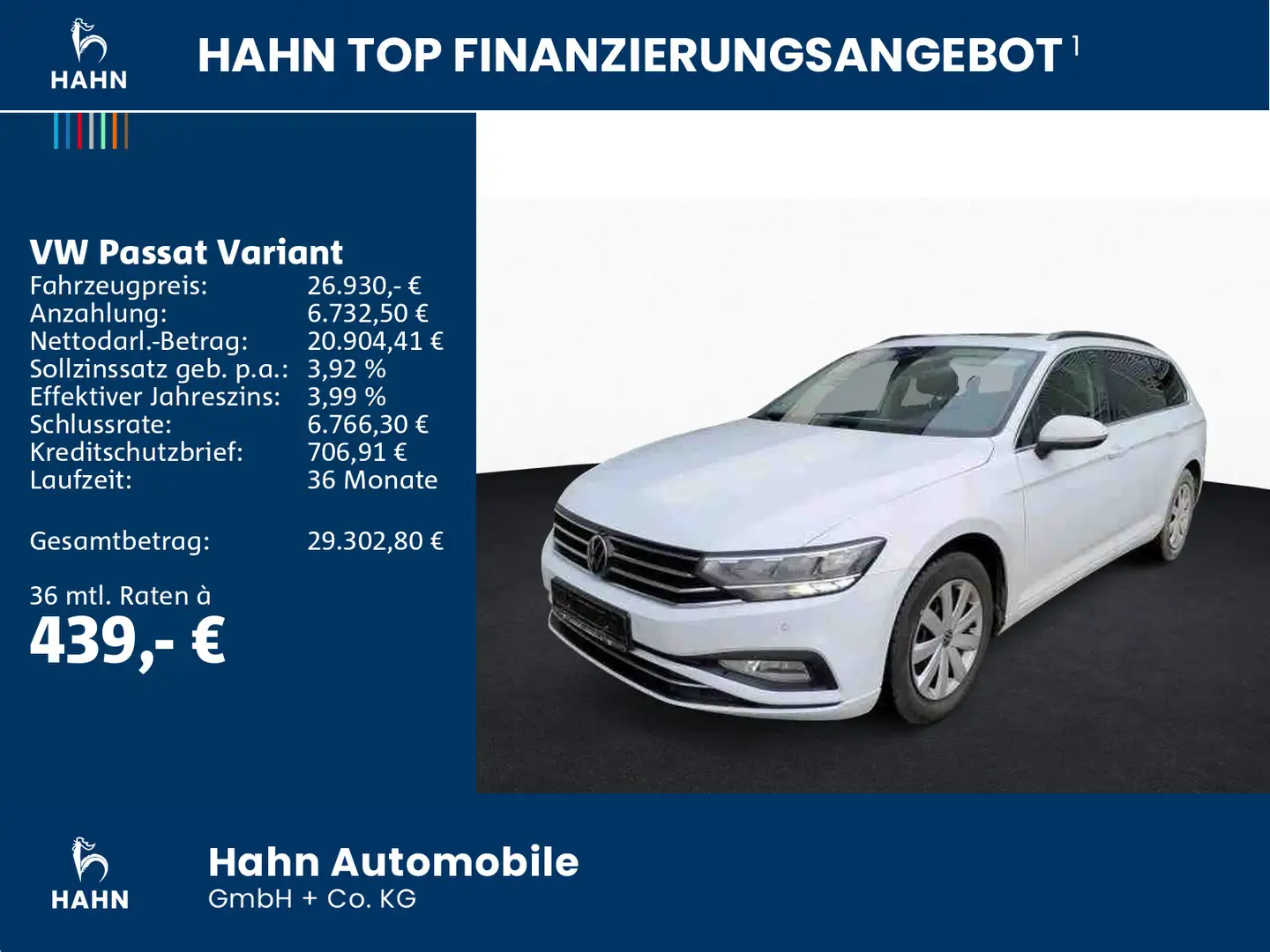 Volkswagen Passat Variant 2.0TDI DSG Business Cam Navi Pano Weiß - 2