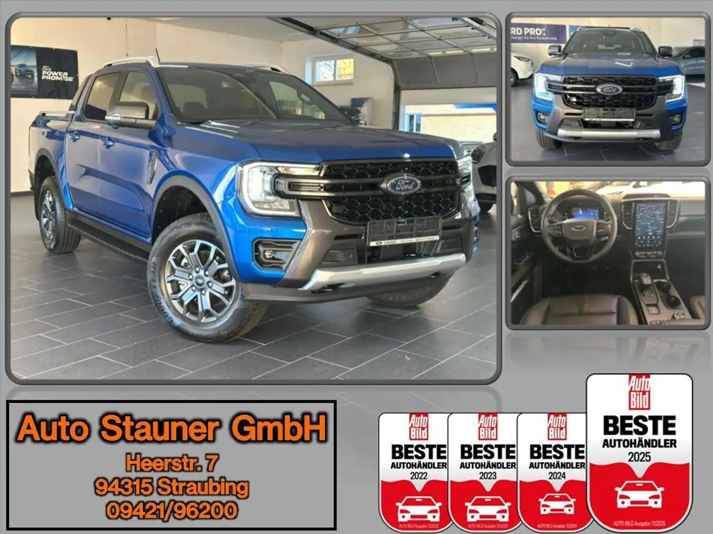 Ford Ranger Wildtrak 3.0 EcoBlue DoKa*360°*ROLLO*iACC Bleu - 1
