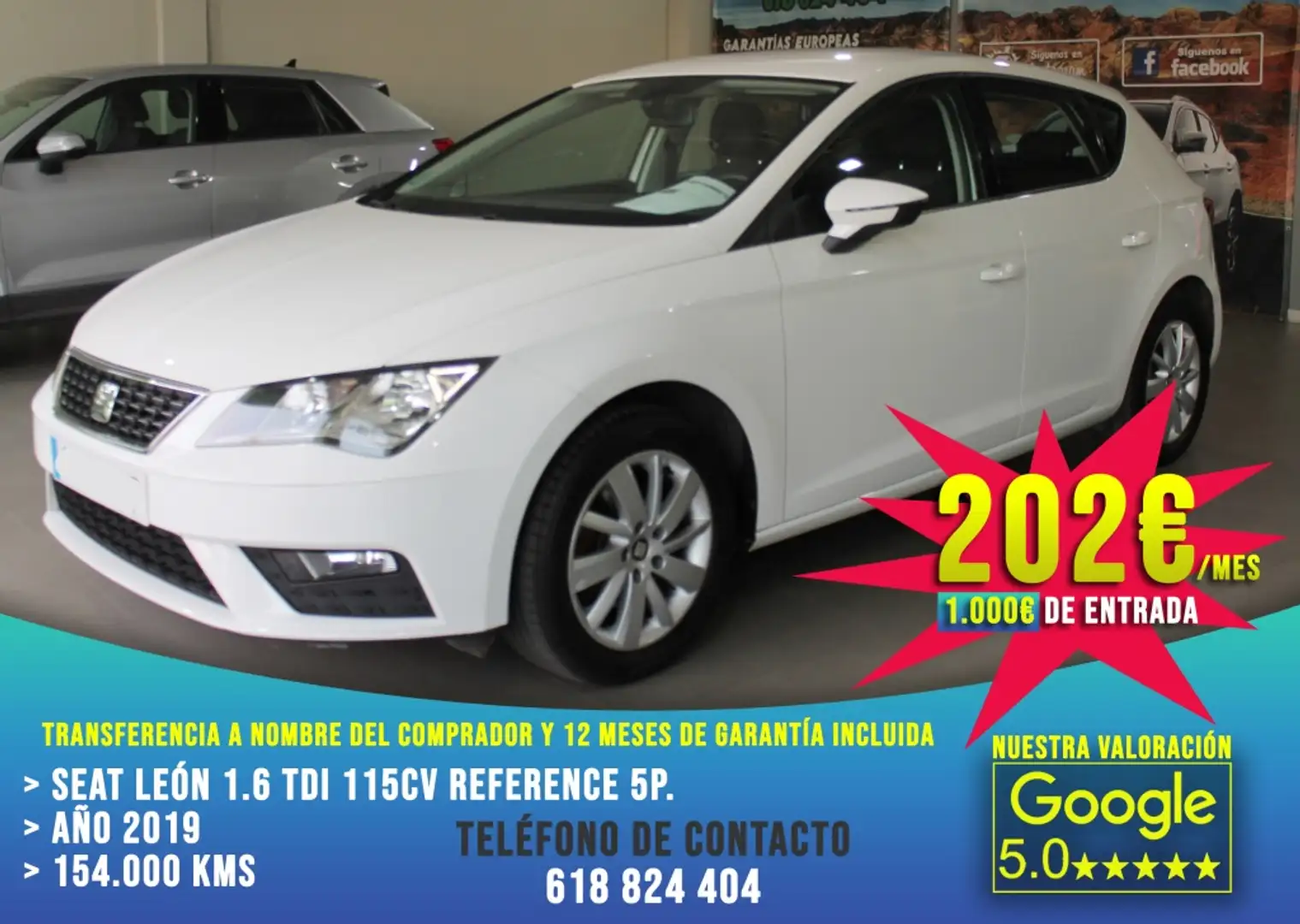 SEAT Leon 1.6TDI CR S&S Reference 115 Blanco - 1